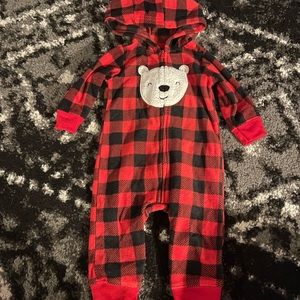 Fleece hooded onesie